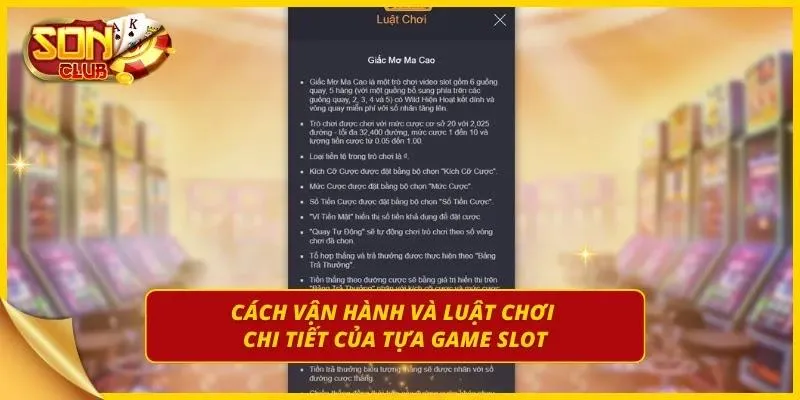 Hiểu rõ cơ chế vận hành và luật của tựa slot