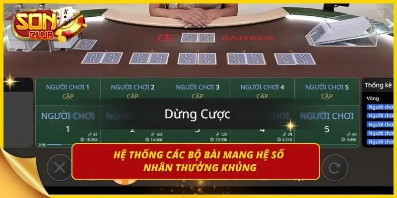 Chi tiết những bộ bài mang hệ số thưởng cao