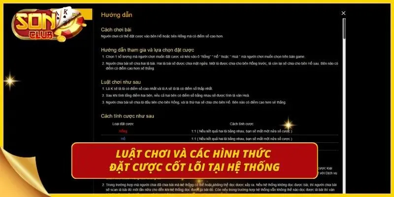 Luật chơi rồng hổ cực dễ dàng