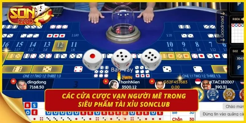 5 cửa cược chính trong game