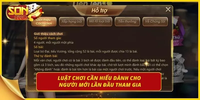 Hệ thống hiển thị luật chơi dành cho người mới