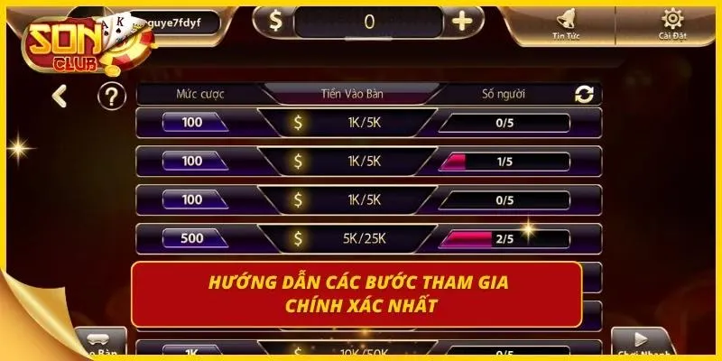 Trang chủ hiển thị hướng dẫn tham gia game bài đổi thưởng